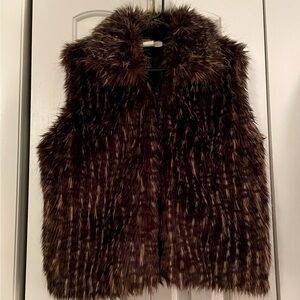 Painted Pony Faux Fur Vest in Rich Brown